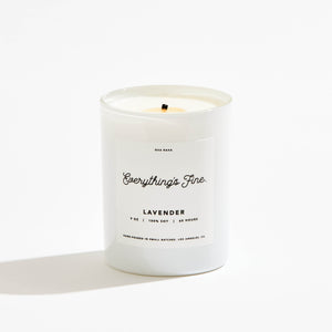 100% soy wax, hand-poured in ultra small batches in Los Angeles, CA. Made with a lead-free cotton wick and premium fragrance and essential oils for a clean burn. lavender, orange, lemon, cedarwood, bergamot